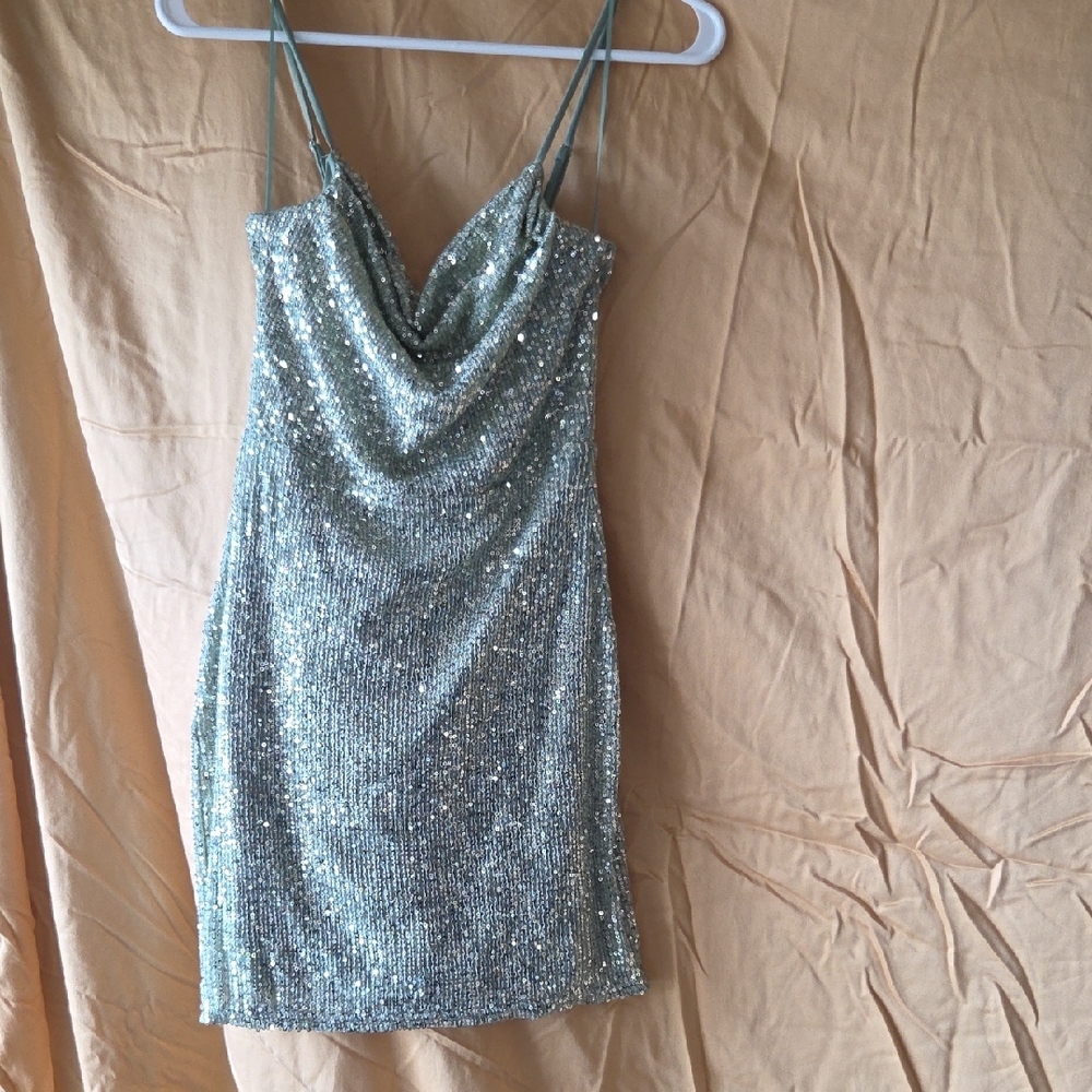 Windsor Mint Green Sequin Mini Dress